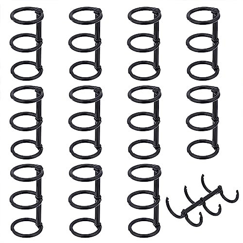 PandaHall Loseblattordner, 12 Stück Metall 3-Ringe Buchringe Snap Split Scharnier Mit 19mm Innendurchmesser Binderclips Für Notebook DIY Reisetagebuch Fotoalbum Scrapbooks Bindung, Schwarz