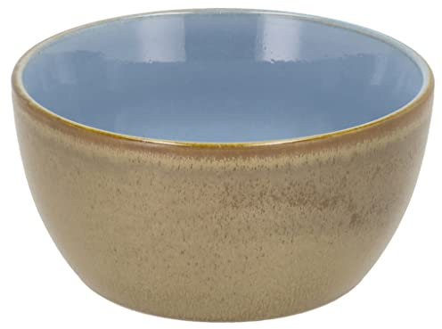 BITZ Schüssel, Schale, Müslischale, Snackschale aus Steingut, 14 cm im Durchmesser, Wood/Ocean