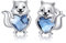 Eichhörnchen Ohrringe 925 Sterling Silber Herz Kristall Ohrringe Ohrstecker Tierschmuck Eichhörnchen Geschenke für Frauen Mädchen Hypoallergene Ohrringe für empfindliche Ohren