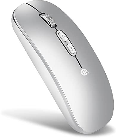 NIUCOM Ratón inalámbrico Bluetooth 5.1 + 2.4GHz, diseño Ultrafino y Funcionamiento silencioso dpi 800-1600 Compatible con Todo Los Sistemas Operativos Portátil, Notebook, PC, Mac, iPad