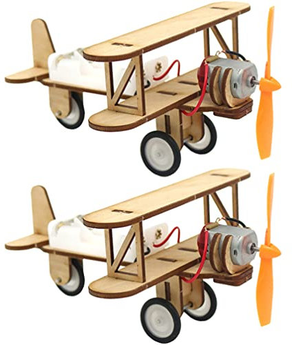 ibasenice 2St Flugzeugspielzeug aus Holz Segelflugzeuge für Kinder Spielset aus Holz Spielzeuge Flugzeugbausätze aus Holz Flugzeugmodell aus Holz Handbuch Suite Gizmo Puzzle 3D schmücken