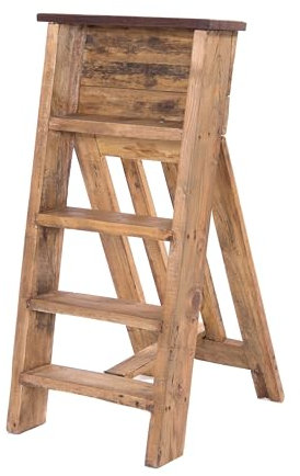 DESIGN DELIGHTS Holz PFLANZENREGAL Flores | 80 cm, Mahagoni & Teakholz, 4 Stufen | Leiterregal, Blumentreppe, Pflanzentreppe, Kräuterregal