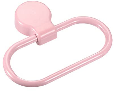 sourcing map Anneau porte-serviette mural ovale en ABS pour salle de bain cuisine Accessoires Rose