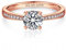 MomentWish Personalized Promise Ring,Moissanite Rings for Women, D Color VVS1 Simulated Diamond Rings for Women Rose Plated Wedding Rings P