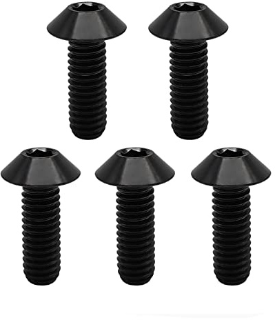 RISON Lot de 5 boulons à tête bombée en titane M5 x 0,8 x 10 mm Vis à tête bombée à six pans creux Noir Vis en titane pour vélo et moto
