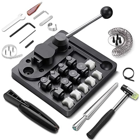 Ringbiegewerkzeug für Löffel, Ringe, Schmuckherstellung, Set mit Nylon-Stanzformen, 2 Ringrohlinge, Ringbiege-Maschine, Messwerkzeug, multifunktionales Schmuckwerkzeug