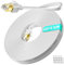 Soibke Câble Ethernet 12m, Cat 8 Cable Réseau Rj45 12 Mètres Plat Haut Debit Fibre 40Gbps 2000MHz, Fil Internet Blindé Gigabit Câble Lan Blanc -pour Commutateur Routeur Modem
