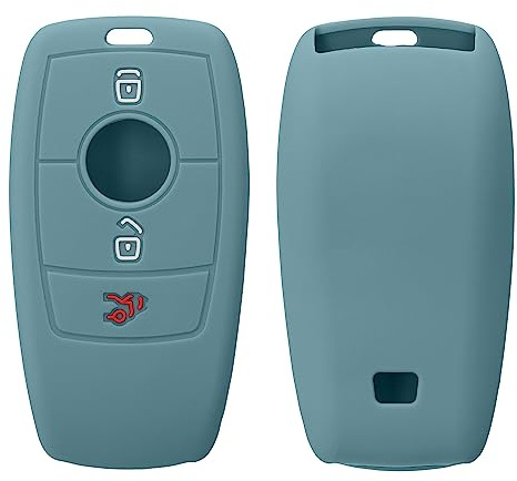 kwmobile Autoschlüssel Silikon Hülle kompatibel mit Mercedes Benz Smart Key Autoschlüssel (nur Keyless) - Schlüsselhülle in Antique Stone