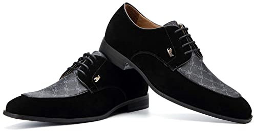 JITAI Oxfords Herren Elegante Schuhe Business Schnürhalbschuhe Herren Anzug Schuhe, Schwarz-07, 45 EU (12 UK)