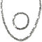 ayados Plattenkette Set Edelstahl 60,5 cm Steigbügelkette Cuban Halskette + Armband Platten Kette (Silber 6mm Plattenkette Set)