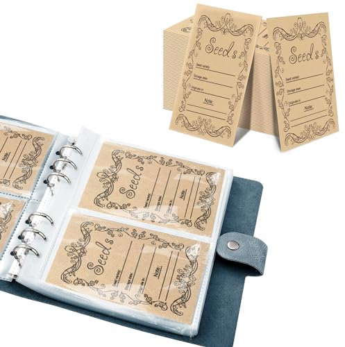 100 Samen-Aufbewahrung Umschläge, Selbstklebende Organizer für Garten, Samen-Spar-Umschläge, Aufbewahrungsbox, Sammelbinder und Organisation, ideale Samen-Spar-Pakete (blau)
