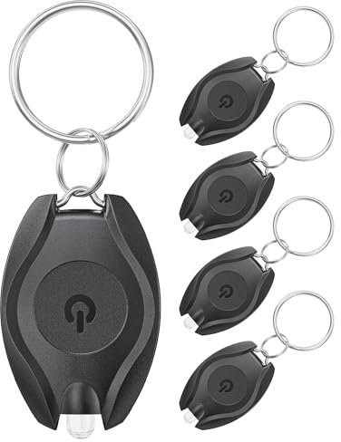 Pawfly 5 Pack LED Torcia Portachiavi Mini Led Portachiavi Luce 14 Lumen Portatile Ultra Luminoso Batteria Alimentata Torcia Anello Chiave Per l'Illuminazione Di Emergenza
