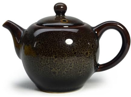 Tetera de porcelana, tetera pequeña de cerámica esmaltada cambiada al horno de tradición china (café)