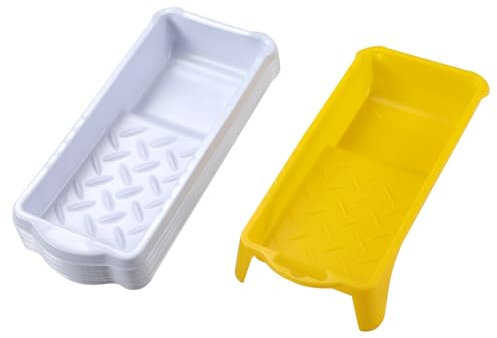 NANJA Paint Tray Liner, 2Inch Paint Roller Tray, Paint Tray with Liners, Small Paint Tray, Disposable Paint Tray Liners, Thickened Plastic Paint Tray Liners,21 Pack, Yellow