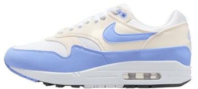 NIKE Air MAX 1, Sneaker Mujer, White Royal Pulse Phantom Black, 42 EU