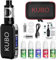E Cigarette Shisha Starter Set and 5x10ml E Liquid 100W Mod Kit with 0.5 ohm/2.0ml Vaporizer 2200mah Battery Steamer Vape, adjustable Watt LED Screen 0.0mg Nicotine KUBO LZ100W – Black