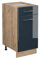 Vicco Küchenunterschrank Fame-Line, Dunkelblau Hochglanz/Goldkraft Eiche, 40 cm ohne Arbeitsplatte