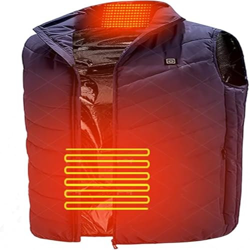 luoluoluo Heated Vest for Men and Women UK Clearance, USB Charging Heated Gilet with 2 Heating Zones Sleeveless Electric Heated Jacket Washable Heated Waistcoat for Outdoor Activities Winter Gift