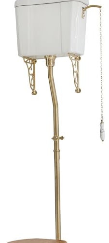 Milano Elizabeth Traditional Bathroom Low Level Cistern Toilet WC Flush Pipe Kit - Brushed Brass
