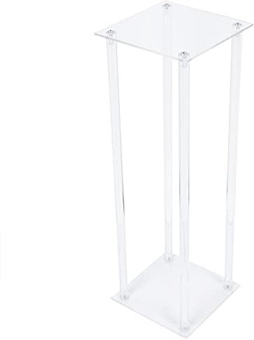 Acryl Blumenständer,2X Modern Hochzeit Tabletop BlumenstäNder Klarer Boden AcrylsäUle Blumenständer,Für Hochzeit Event Party Requisiten, Klare Vasen,20 * 20 * 60cm