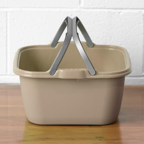 Large 13 Ltr Square Bucket with Folding Handles Washing Up Bowl Camping Caravan