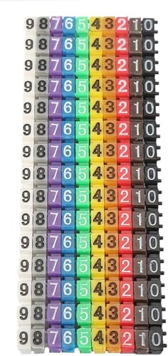 1000pcs Wire Markers Wire Number Labels Colorful Wire Numbering Marker Tube with Clip-On Design for Marking The Color-Coded Cables
