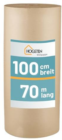 Rollenwellpappe Wellpappe Rolle für Versand und Lagerung, Umweltfreundlich Verpackungsmaterial (1m x 70m)