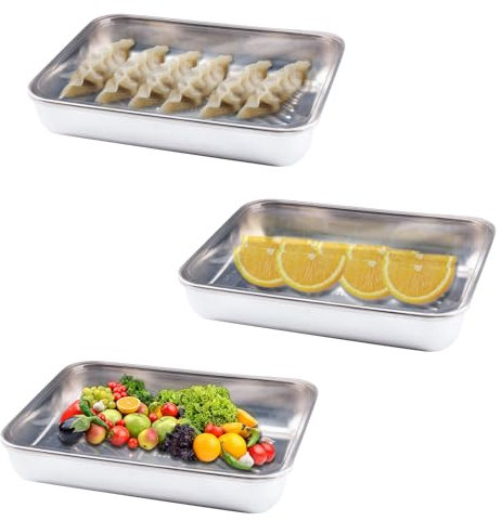 duisoad 4 Pièces Boîtes de Conservation avec Couvercle Boite Alimentaire Acier Inoxydable 2500 ml Boite Alimentaire Inox Réutilisables pour Fromage, Viande, Fruits, Légumes