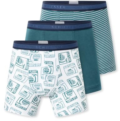 Schiesser Jungen 7 Pack Boxershorts - 95/5 Organic Cotton Bio Baumwolle - Größe 92 Bis 140 Boxershorts (7er Pack)