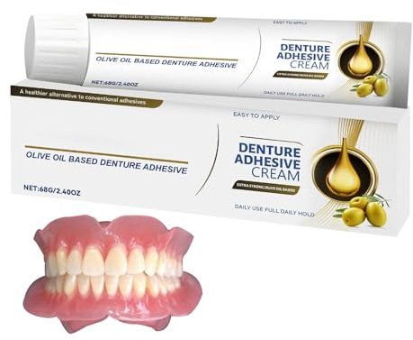 Colle Pour Dentier - Adhésif Dentaire pour Dentiers | Pâte 68g Fixation Sèche Résistante à l'Eau pour Port et Entretien Appareil