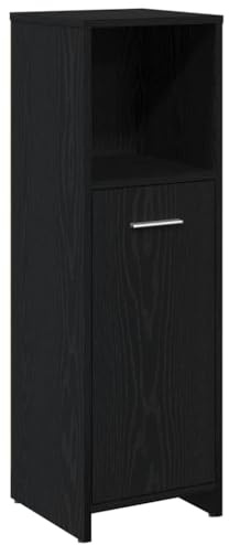 vidaXL Bathroom Cabinet Black Oak 30x30x95 cm Engineered Wood