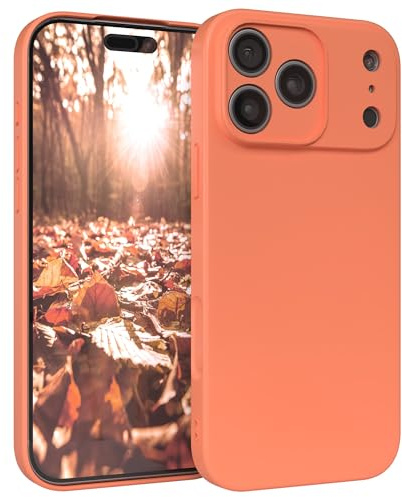 EAZY CASE - Silikonhülle für iPhone 17 Pro Max Hülle Silikon Case Orange weich stoßfeste Handyhülle Schutzhülle mit Kameraschutz Dünn Premium Schutz Cover TPU Phone Bumper in Pastell Hellorange Matt