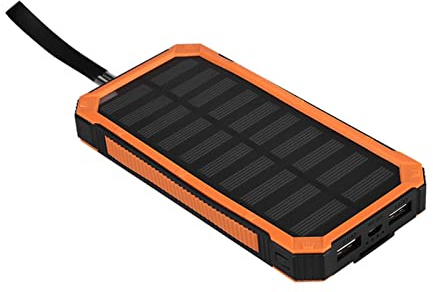 Yinhing Portable Solar Power Bank DIY Kit Fast Charging Dual USB Mobile Power Bank with Single Crystal Solar Panel for Outdoor Travel Sport (Orange)50000mah solar power ba