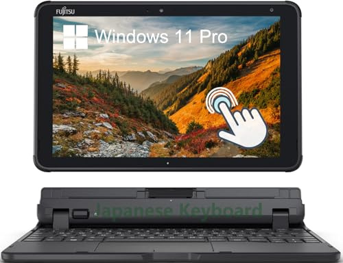 Fujitsu Stylistic Q5010 Touchscreen Tablet PC, 10,1 Zoll FHD (1920x1200), Intel Celeron N4020, 4GB RAM, 64GB eMMC, japanische QWERTY-Tastatur, Windows 11 Pro (Generalüberholt)