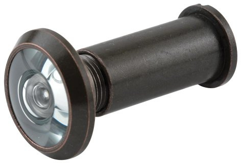 Defender Security U 10313 Door Viewer, 1/2 inch x 180-Degree, Solid Brass Housing, Glass Lens is U.L. Listed, Classic Bronze Plated Finish