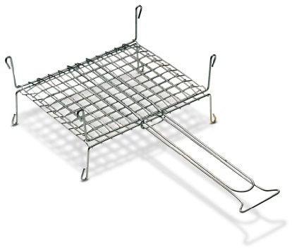 Ferraboli Griglia per Barbeque Doppia 40x30, Carbone, 25.000 BTU, Argento, Verniciato a Polvere