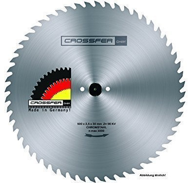 GESCHRÄNKT Hartmetall Kreissägeblatt | Schneidet Massivholz, Brennholz, Hartholz | Sägeblatt für Tisch- und Handkreissägen | CROSSFER (Ø500 x 30 (Z56))