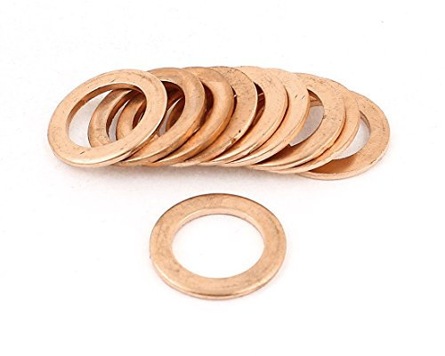 sourcingmap 10pcs 13mmx20mmx1.5mm rondelle cuivre d'étanchéité par joint torique plat