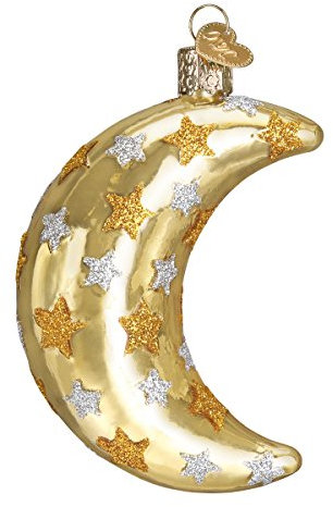 Old World Christmas Ornaments: Outer Space Gifts Heavenly Moon Glass Blown Christmas Tree Ornaments