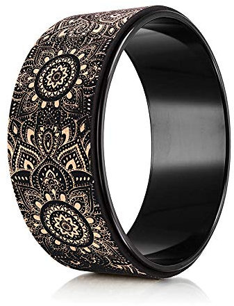 Yoga Design Lab Yoga Wheel | Extra stark, Dharma Rad, umweltfreundlich | intensivere Dehnung, verbessert die Haltung (Mandala Black Kork)