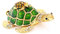 Ruiting Schmuckschatulle Klein, Schildkröte Schmuckkästchen Schmuckkoffer Schmuckaufbewahrung für Halskette Ohrringe 7 * 5 * 2.8cm Vintage 1 Stück (Grün)