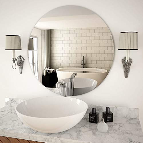 Festnight Wandspiegel Rund Wohnzimmer | Glas Badspiegel | Schlafzimmer Spiegel mit Schrauben | 40/50/60/70 cm