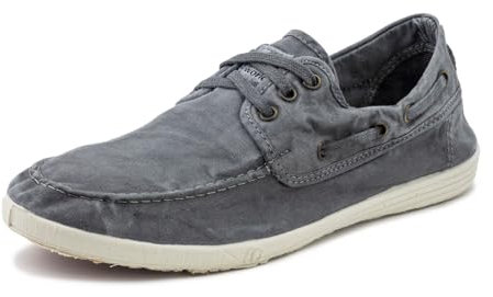 Natural World Eco Nauticos Hombre | 303e Old Elbrus | Zapatos Verano | Calzado Sostenible y Casual (Gris, Sistema Tallas Calzado EU, Adulto, Hombre, Números, Mediano, 41)
