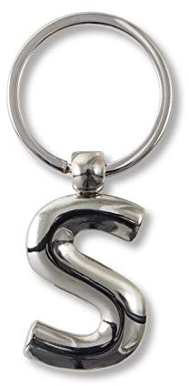 IF Metal Letter Keyring Personalised Alphabet Letters -Silver - S Porte-clés 7 Centimeters Argenté (Silver)