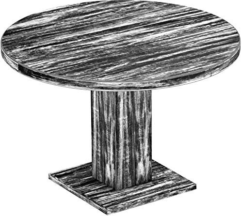 B.R.A.S.I.L.-Möbel Brasilmöbel Säulentisch Rio UNO Rund 120 cm Shabby Antik Ebenholz Tisch Esstisch Pinie Massivholz Esszimmertisch Holz Küchentisch Echtholz Größe und Farbe wählbar