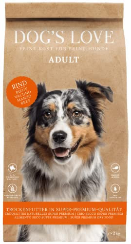 Futter trocken für den ausgewachsenen Hund Aller Rassen Getreide- glutenfrei & hypoallergen - hoher Fleischanteil & wertvolle Proteine - Naturkost – Rind Adult (1 x 2kg)