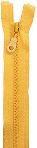 Jajasio 2 STK. Reißverschlüsse Grob Kunststoff 5mm teilbar in 25 Farben Grober Reißverschluss für Jacken Taschen gelb 30cm
