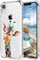 MAYCARI Cute Painting Giraffe Case Clear for iPhone XR, Art Animal Design Transparent Shockproof Hard PC Back + TPU Soft Bumper with Air Cushion Protective Phone Cover Giraffe Gift