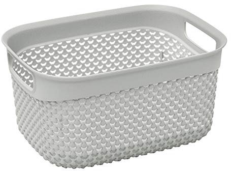JVL 13-384IG Droplette Design Plastic Storage Box, 3.3Litre, 12 x 24 x 18 cm Approx, Grey, One Size