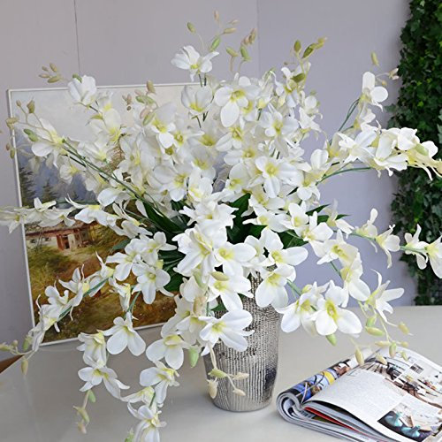 INFILM 10 künstliche Orchideen-Zweige, Seidenblumen für Zuhause, Hochzeit, Garten, Dekoration, Esstisch, dekorativ